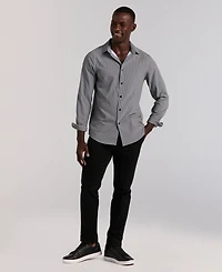 Perry Ellis Men's Long-Sleeve Slim-Fit Micro Geometric Print Shirt