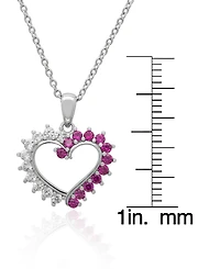 Macy's 2-Pc. Lab-Grown Pink & White Sapphire Pendant (1.46 ct. t.w.) Necklace & Earrings in Sterling Silver