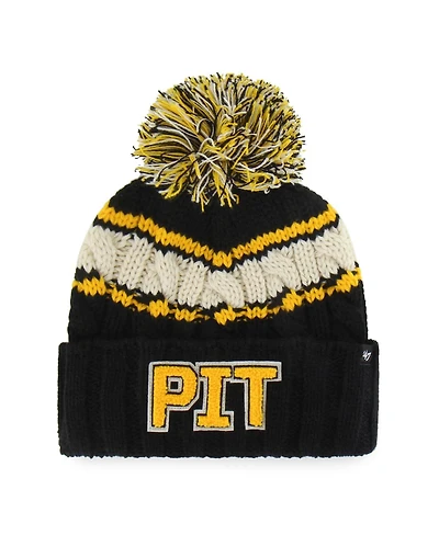 Women's Black Pittsburgh Steelers Emma Cuffed Knit Hat with Pom