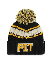 Women's Black Pittsburgh Steelers Emma Cuffed Knit Hat with Pom
