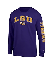 Champion Men's Purple Lsu Tigers Arch Over Logo 2-Hit Long Sleeve T-Shirt