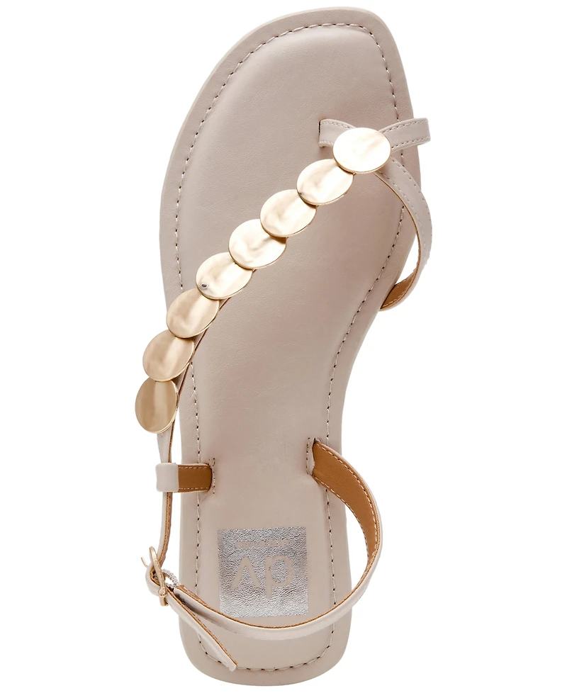 Dv Dolce Vita Women's Jetsy Embellished Jewelry Thong Asymmetrical Flat Sandals