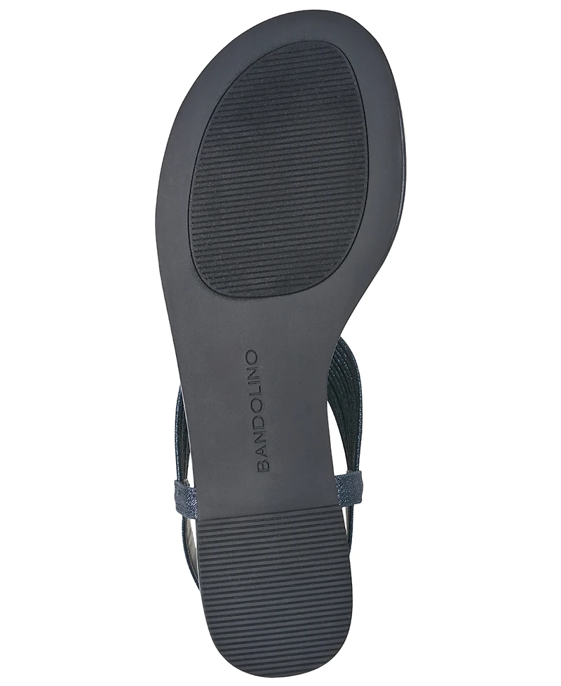 Bandolino Women's Kayte Embellished T Strap Flat Sandals