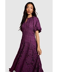 Coast Women's Lace Hanky Hem Puff Sleeve Dress