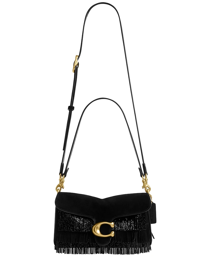 Coach Crystal Beaded Fringe Tabby Leather Shoulder Bag