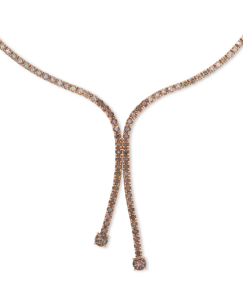 Le Vian Chocolate Diamond (6.20 ct. t.w.) and Nude Diamond (2.10 ct. t.w.) Tennis Necklace in 14k Strawberry Gold