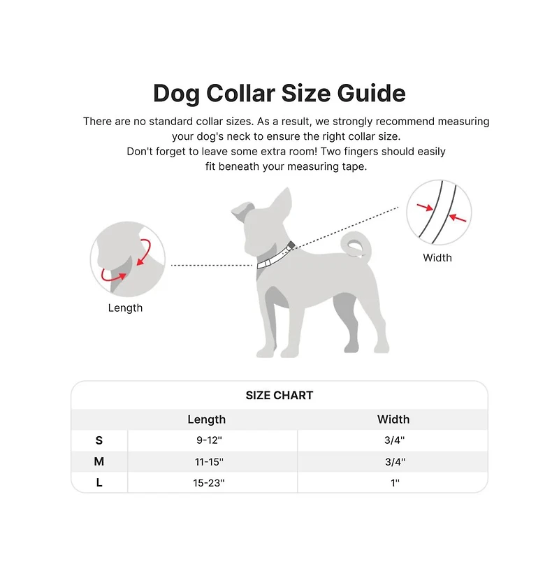 PetMarvel Adjustable 1"" Embroidered Stylish Dog Collar