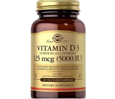 Solgar Vitamin D3 (Cholecalciferol) ,5000 Iu ,120 V Caps