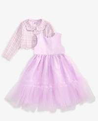 Blueberi Boulevard Girls' 2T-6X Boucle Jacket and Dress, 2-Piece Set