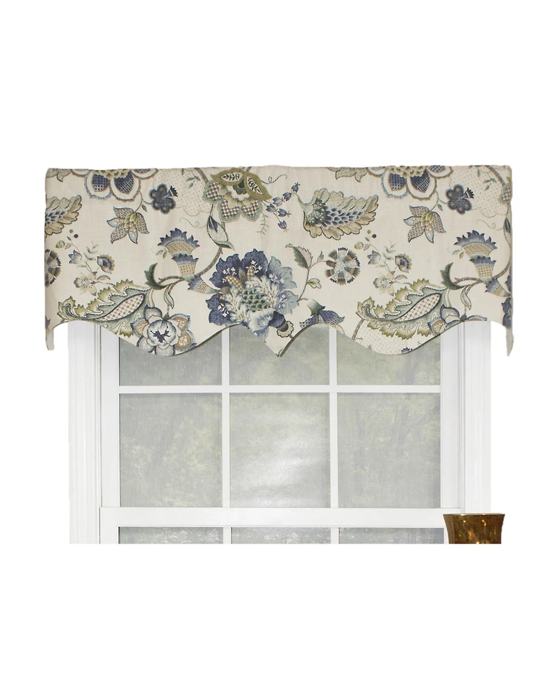 Ophelia Regal Style All Season 3" Rod Pocket Valance 50" x 17" Blue by Rlf Home