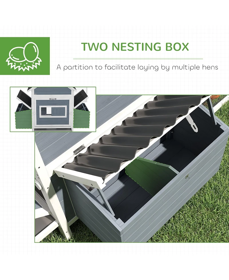 PawHut 156" Extra Large Chicken Coop with 2 Nesting Box & Run Cage