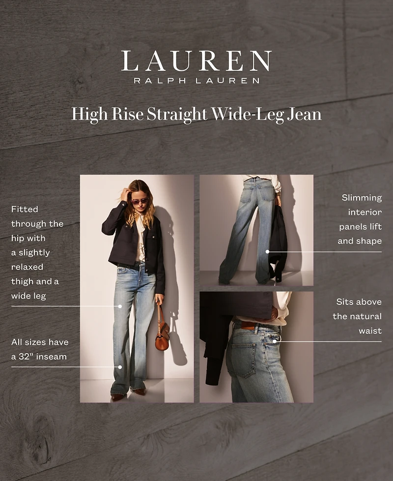 Lauren Ralph Women's High-Rise Wide-Leg Jeans