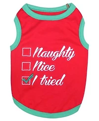Parisian Pet Naughty or Nice Holiday Dog T-Shirt