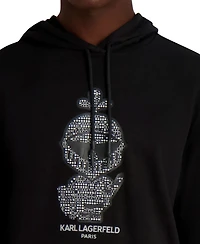 Karl Lagerfeld Paris Men's French Terry Texture Pull-On Hoodie
