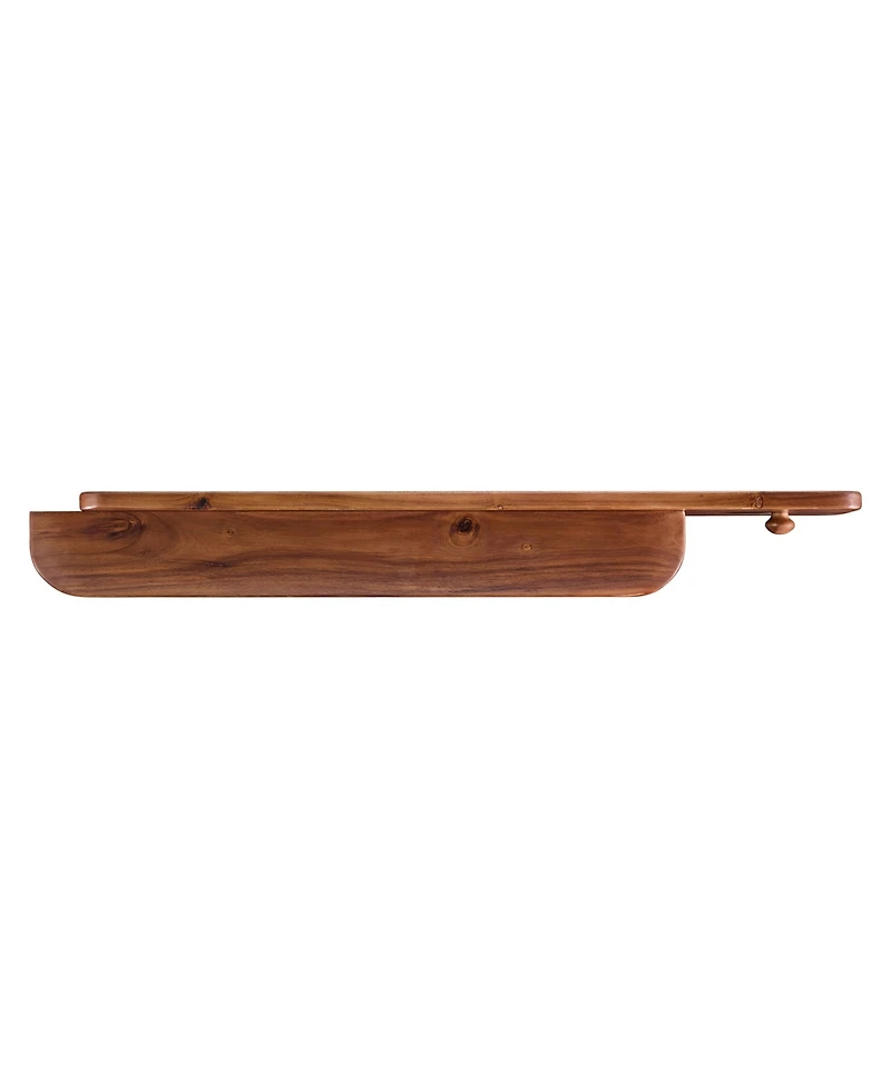 Alaterre Furniture 36" Acacia Wood Calais Wall Shelf with Hook
