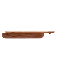 Alaterre Furniture 36" Acacia Wood Calais Wall Shelf with Hook