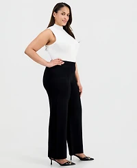 Tahari Asl Plus Mid-Rise Sweater-Knit Pants