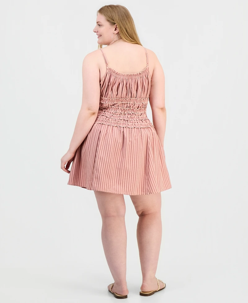 And Now This Trendy Plus Striped Smocked Mini Dress, Macy's Exclusive