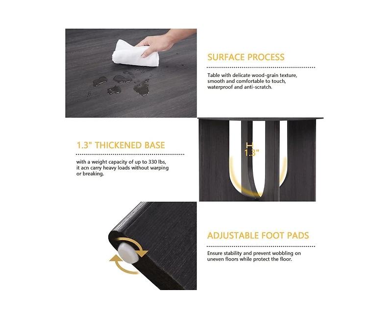 Casainc 5-Piece Round Dining Set with 47.3 Inch Table and 4 Upholstered Chairs