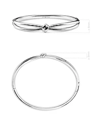 Devata Love Knot Bangle Bracelet in Rhodium Plated Sterling , Size