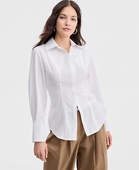 Bar Iii Women's Sculpted Button-Up Shirt, Macy's Exclusive