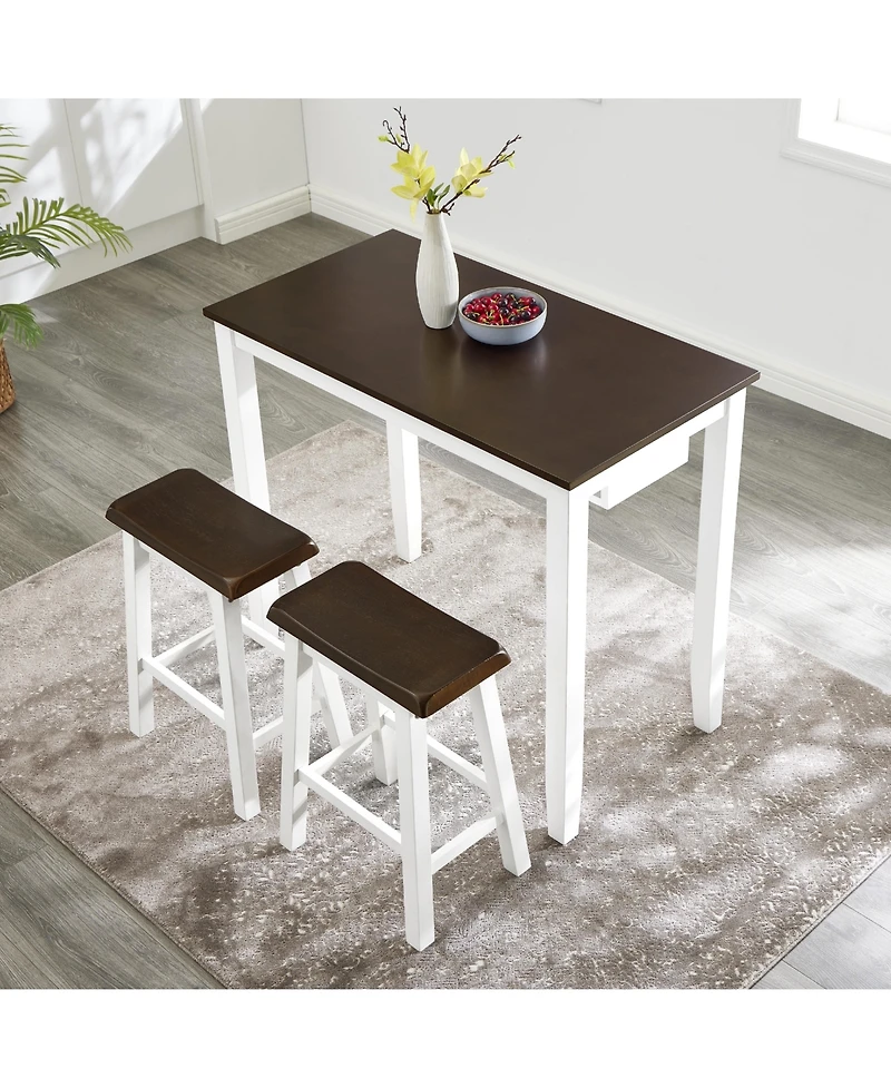 Casainc Industrial 3-Piece Bar Table Set with Chairs