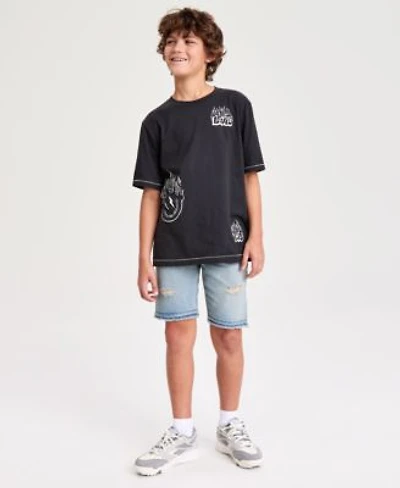Levis Boys 8 20 On Fire Graphic Print T Shirt Unbasic 511 Slim Fit Denim Shorts