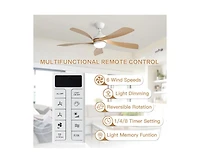 Sofucor 52-inch Modern Smart Standard 5-Blade Ceiling Fan with Remote Control and Led Light