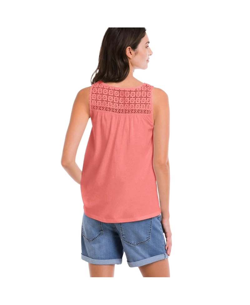 ellos Women's Plus Crochet Lace Tank