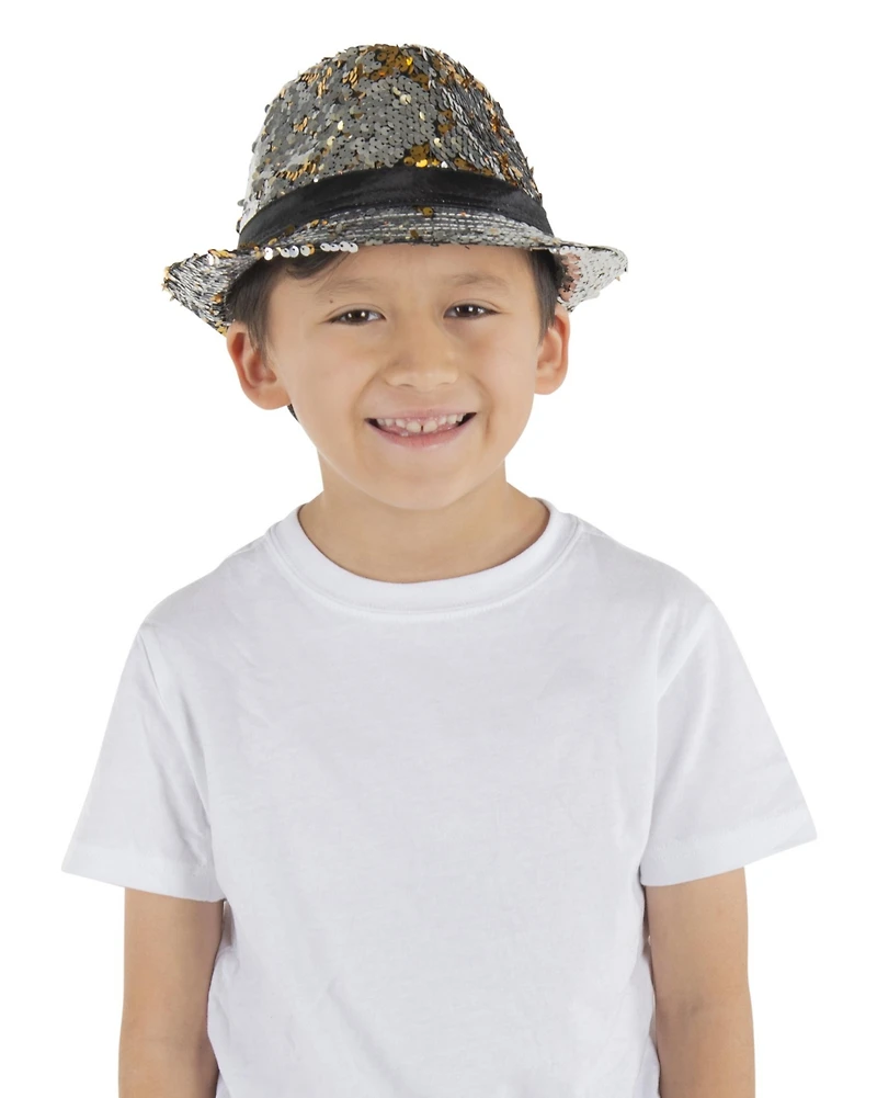 Dress Up America Sequin Party Fedora Hat - Kids