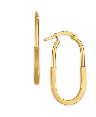 Macy's Polished Lock Hoop Earrings in 10k Yellow Gold
