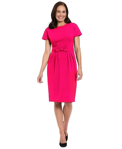 London Times Petite Short-Sleeve Sheath Dress