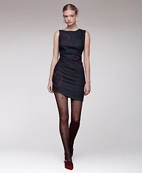 Avec Les Filles Women's Asymmetrical Mini Dress