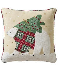 Hallmark Polar Bear Holiday Decorative Pillow, 18" x 18"