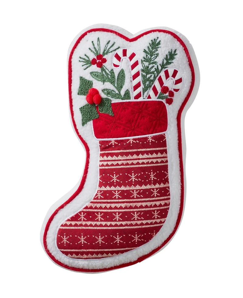 Hallmark Stocking Shaped Holiday Decorative Pillow, 8" x 16"