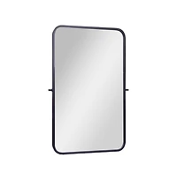 Emma+Oliver Mason Pivot Wall Mirror with Slim Frame and Silver Backed Glass for Clarity Bathrooms