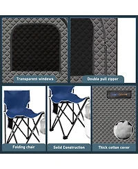 Mondawe Portable Full-Size Steam Sauna Tent with 4L 1500W Steam Generator & Chair