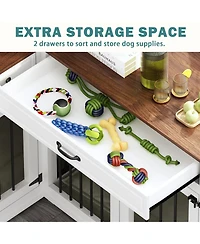 Dog Crate for Medium & Small, Solid Wood Puppy Crates, Dog Kennel Indoor with Door, Pet House