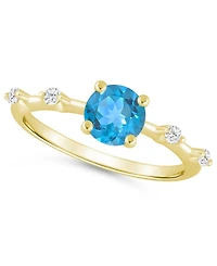 Macy's Amethyst (3/4 ct. t.w.) and White Diamond (1/10 Ring 10k Gold