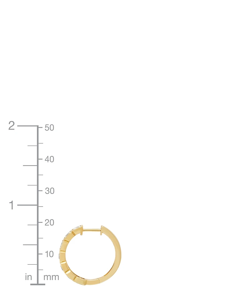 Macy's White Sapphire Hoop Earrings (2-1/2 ct. t.w.) in 14k Yellow Gold-Plated Sterling Silver