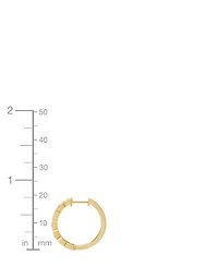 Macy's White Sapphire Hoop Earrings (2-1/2 ct. t.w.) in 14k Yellow Gold-Plated Sterling Silver