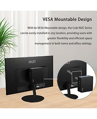 Msi Cubi Nuc 1MG-015US Mini Desktop Computer, Intel Core 7-150U 1.8GHz, 32GB Ram, 1TB Ssd, Windows 11 Home, Black