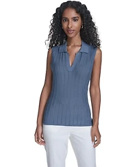 Calvin Klein Women's Sleeveless Collared Sweater