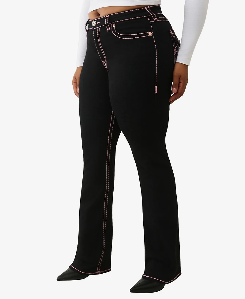 True Religion Plus Becca Mid Rise Bootcut Super T Flap Jeans