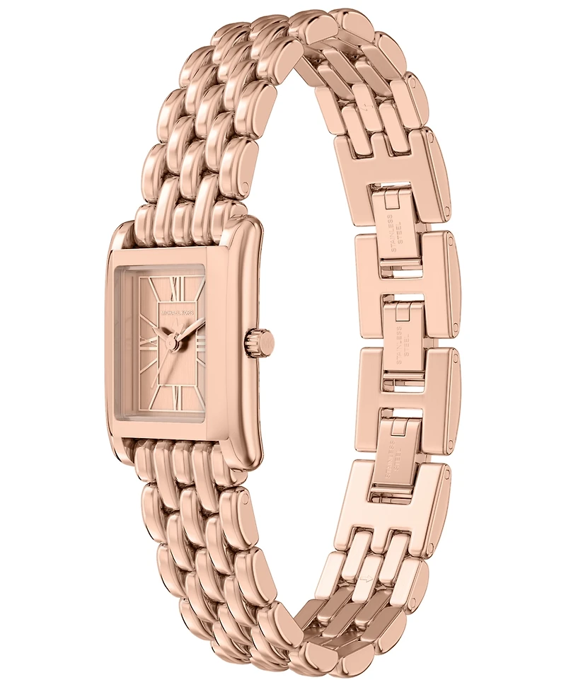 Michael Kors Women's Essex Three-Hand Rose Gold-Tone Stainless Steel Watch, 20mm