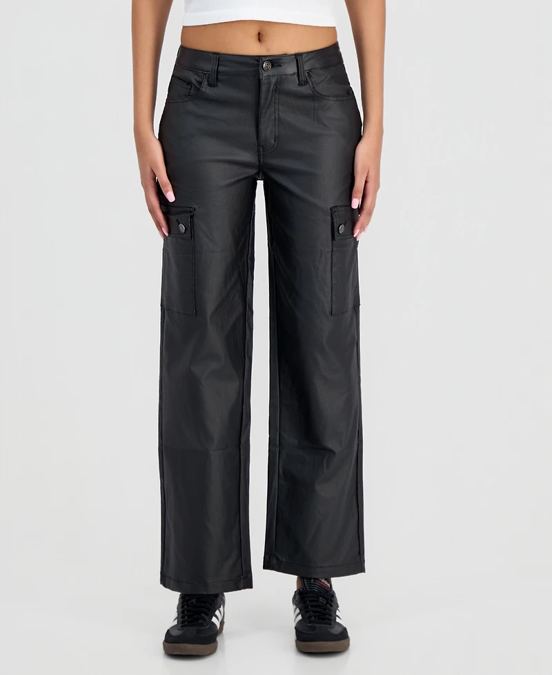 Madden Girl Juniors' Coated 90s Cargo Pants