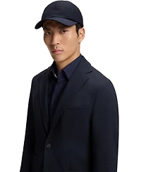 Boss by Hugo Boss Men's Wool-Blend Twill Metallic Logo Lettering Cap