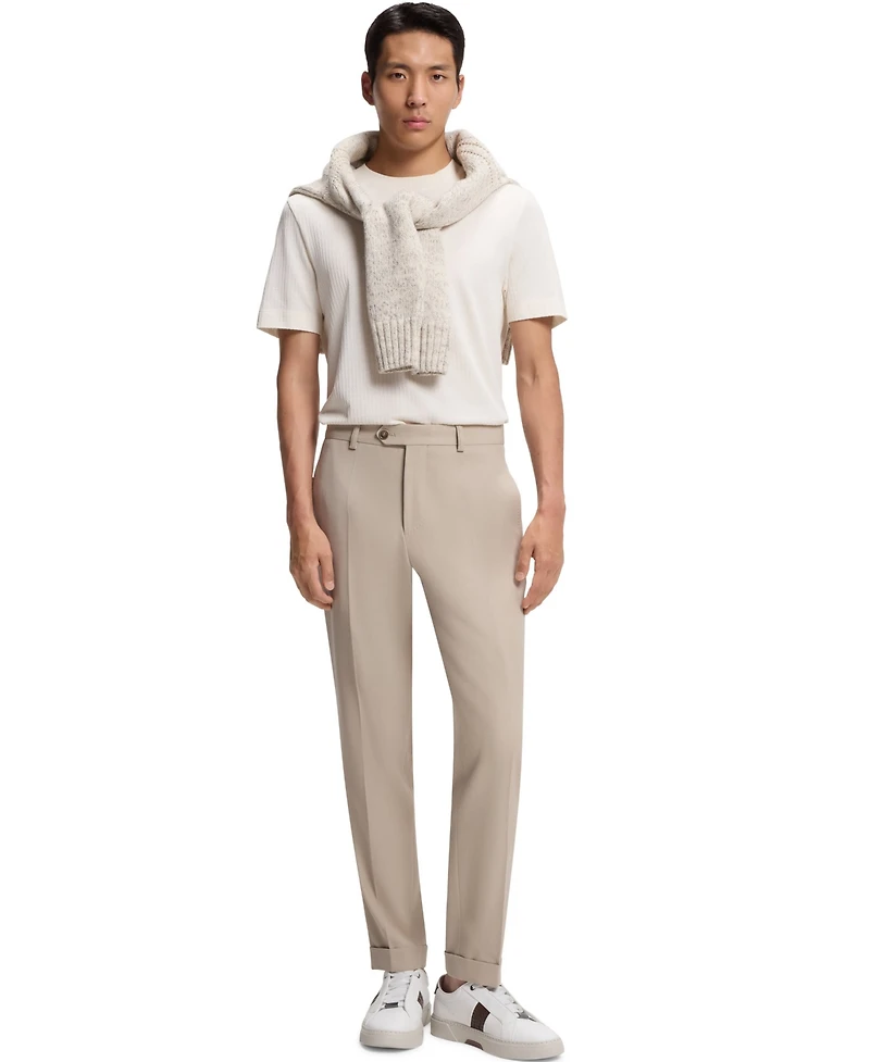 Boss by Hugo Men's Cotton-Silk Geometric Jacquard T-Shirt