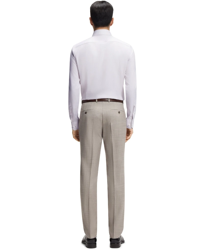 Boss by Hugo Men's Italian-Made Structured Cotton Slim-Fit Dress Shirt