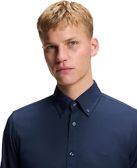 Boss by Hugo Men's Stretch-Cotton Dobby Regular-Fit Dress Shirt